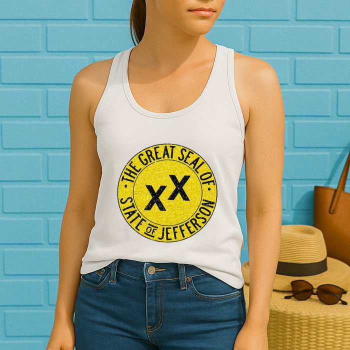 The Great Seal Of The State Of Jefferson Flag Print Womens Tank Top