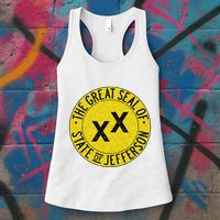 The Great Seal Of The State Of Jefferson Flag Print Womens Tank Top