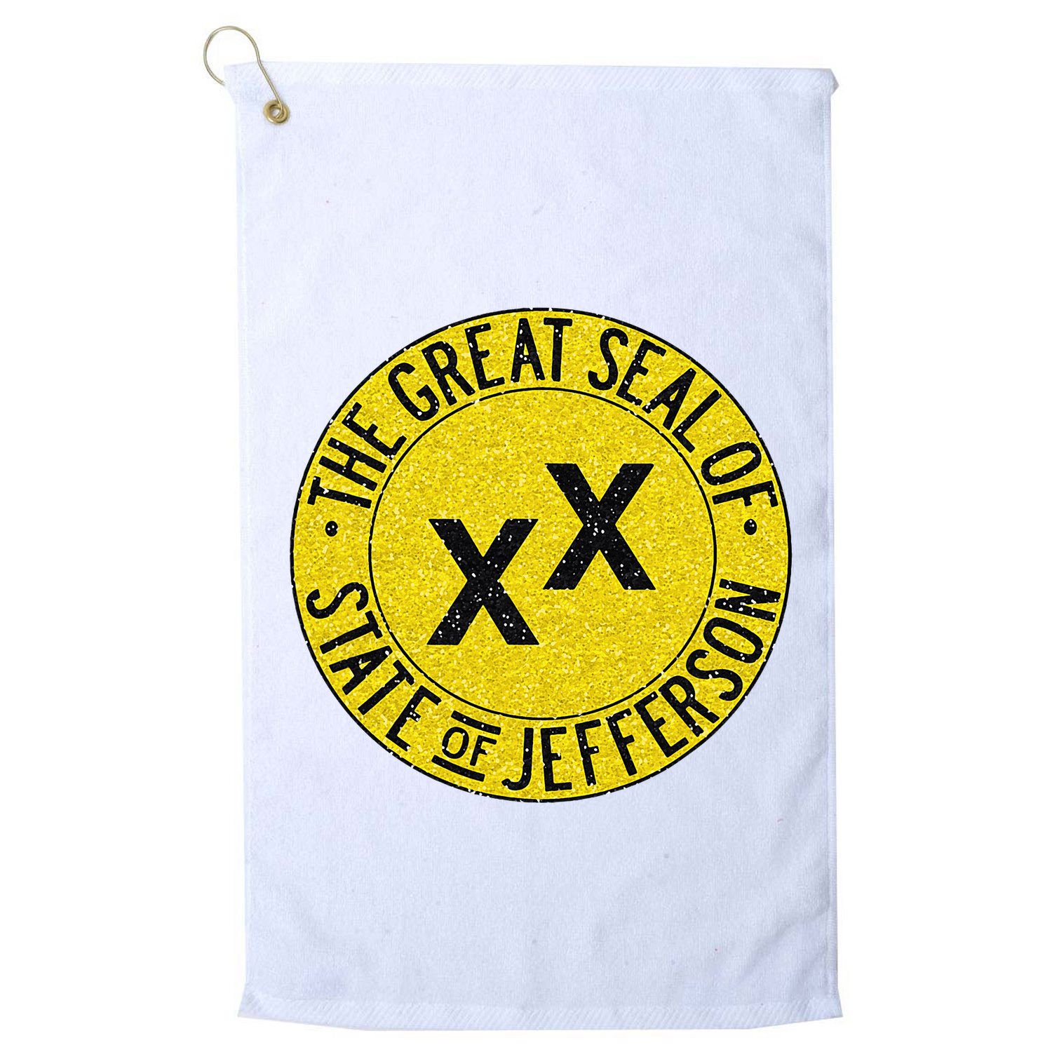 The Great Seal Of The State Of Jefferson Flag Print Golf Towel