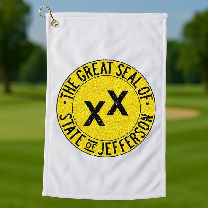 The Great Seal Of The State Of Jefferson Flag Print Golf Towel