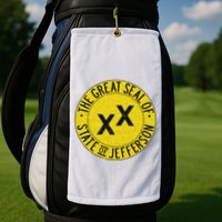 The Great Seal Of The State Of Jefferson Flag Print Golf Towel