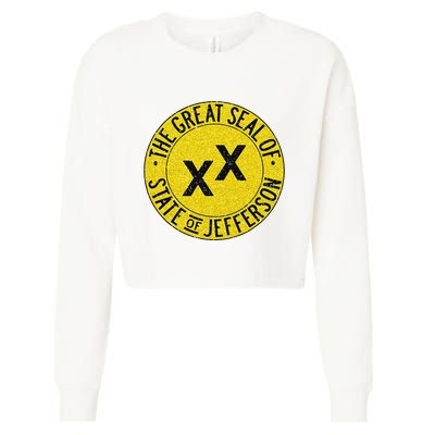 The Great Seal Of The State Of Jefferson Flag Print Cropped Pullover Crew