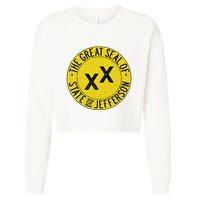 The Great Seal Of The State Of Jefferson Flag Print Cropped Pullover Crew
