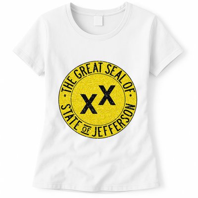 The Great Seal Of The State Of Jefferson Flag Print Womens T-Shirt