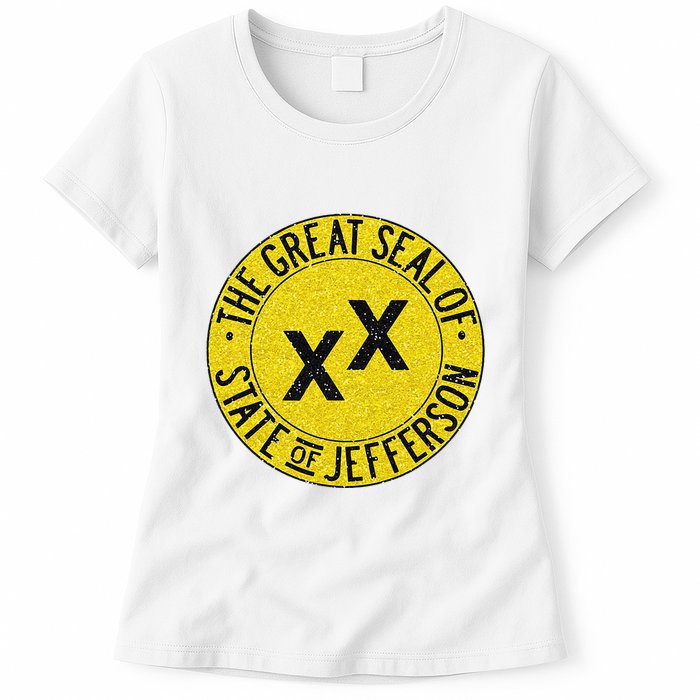 The Great Seal Of The State Of Jefferson Flag Print Womens T-Shirt
