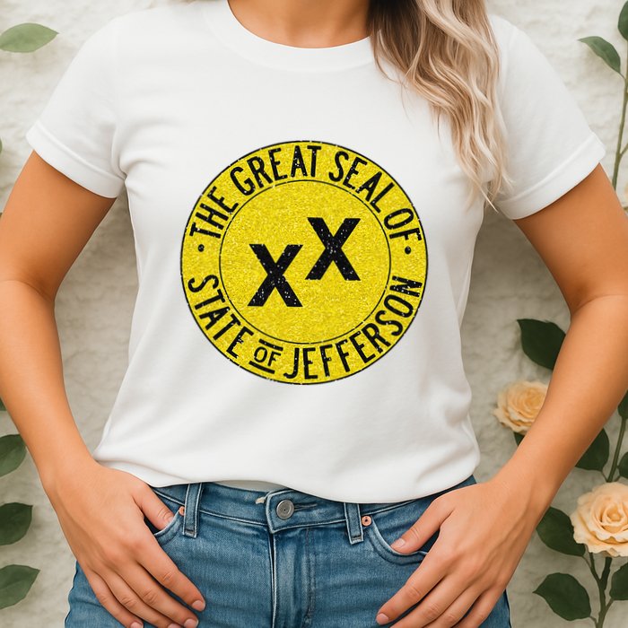The Great Seal Of The State Of Jefferson Flag Print Womens T-Shirt