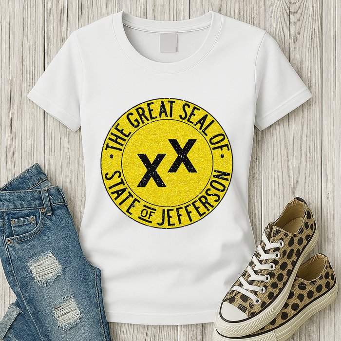 The Great Seal Of The State Of Jefferson Flag Print Womens T-Shirt