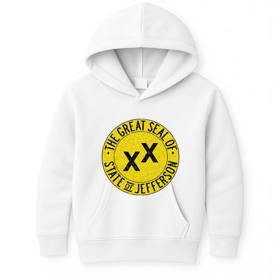 The Great Seal Of The State Of Jefferson Flag Print Kids Hoodie