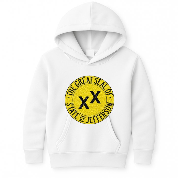 The Great Seal Of The State Of Jefferson Flag Print Kids Hoodie