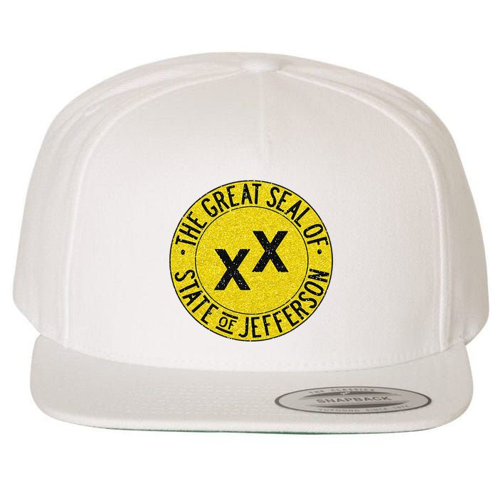 The Great Seal Of The State Of Jefferson Flag Print Wool Snapback Cap