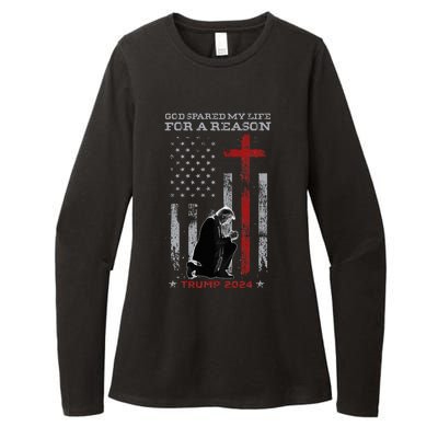 Trump God Spared My Life For A Reason Save Restore America Womens CVC Long Sleeve Shirt