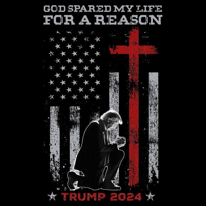 Trump God Spared My Life For A Reason Save Restore America Flat Bill Trucker Hat