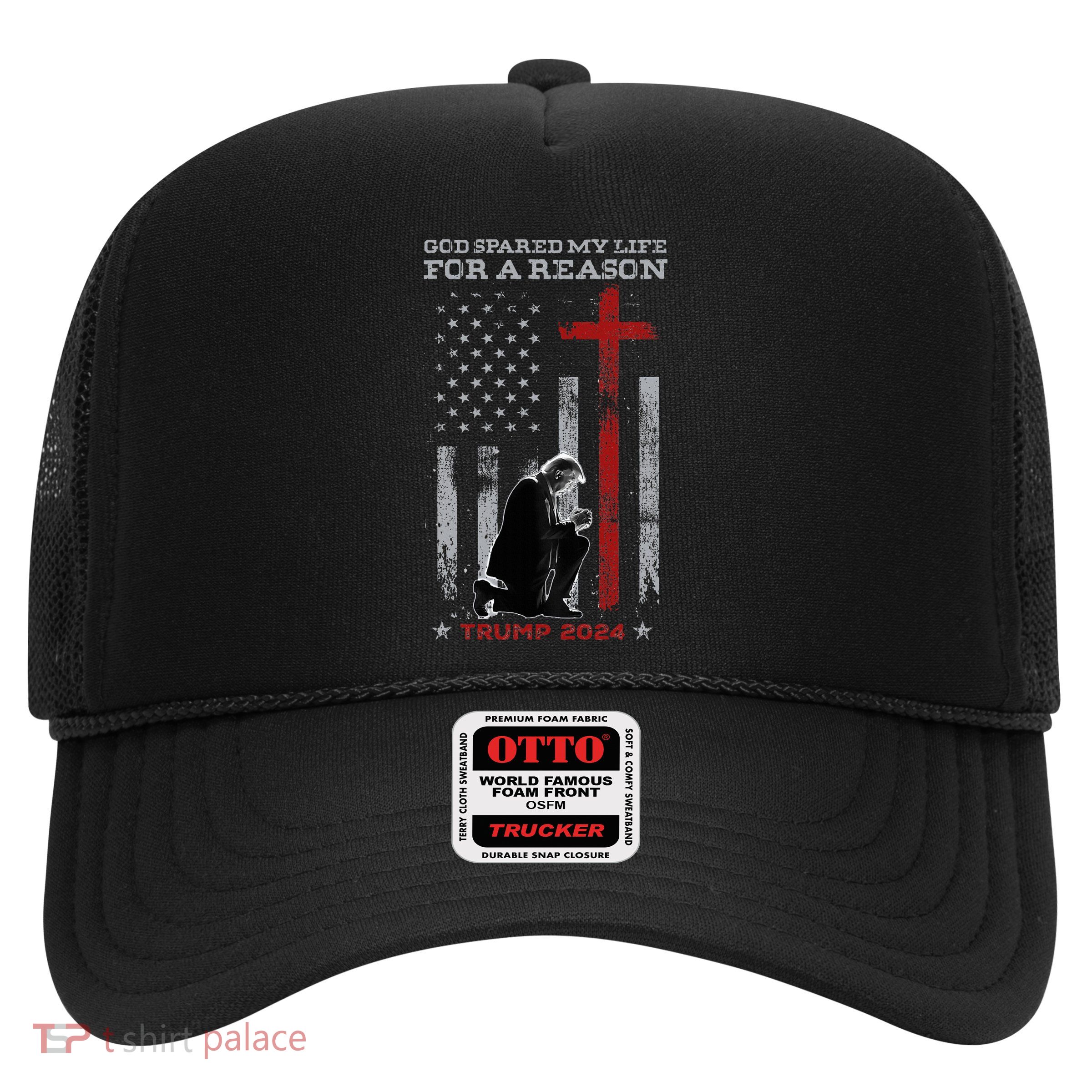 Trump God Spared My Life For A Reason Save Restore America Trucker Hat