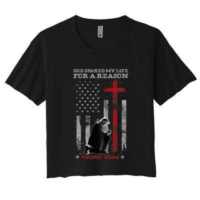 Trump God Spared My Life For A Reason Save Restore America Crop Top