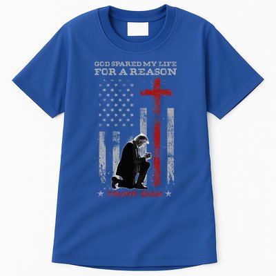 Trump God Spared My Life For A Reason Save Restore America Tall T-Shirt