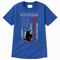 Trump God Spared My Life For A Reason Save Restore America Tall T-Shirt