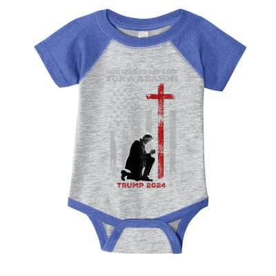 Trump God Spared My Life For A Reason Save Restore America Infant Baby Jersey Bodysuit