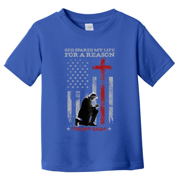 Trump God Spared My Life For A Reason Save Restore America Toddler T-Shirt