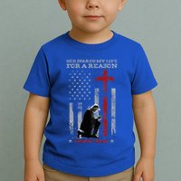 Trump God Spared My Life For A Reason Save Restore America Toddler T-Shirt