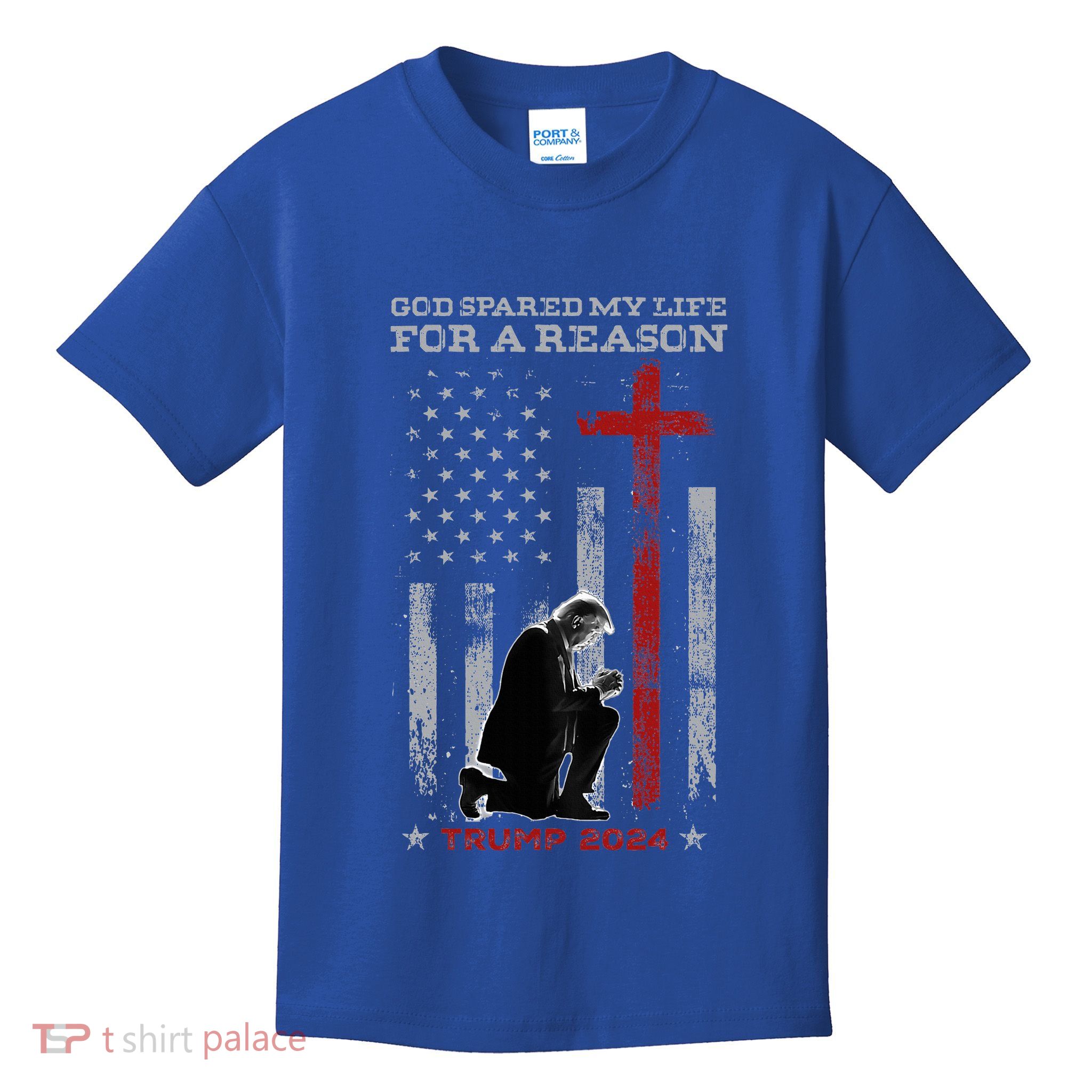 Trump God Spared My Life For A Reason Save Restore America Kids T-Shirt