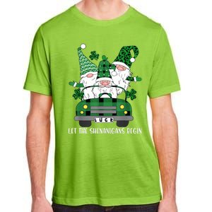 Three Gnome St Patricks Day Let The Shenanigans Begin Irish Adult ChromaSoft Performance T-Shirt