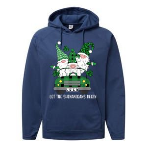 Three Gnome St Patricks Day Let The Shenanigans Begin Irish Performance Fleece Hoodie