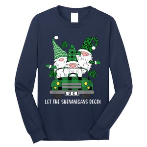 Three Gnome St Patricks Day Let The Shenanigans Begin Irish Long Sleeve Shirt