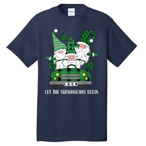 Three Gnome St Patricks Day Let The Shenanigans Begin Irish Tall T-Shirt