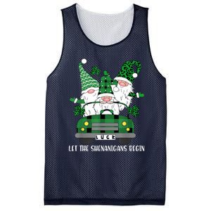 Three Gnome St Patricks Day Let The Shenanigans Begin Irish Mesh Reversible Basketball Jersey Tank