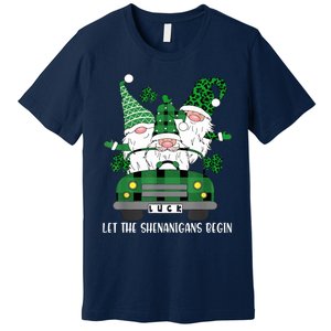 Three Gnome St Patricks Day Let The Shenanigans Begin Irish Premium T-Shirt