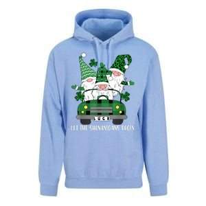 Three Gnome St Patricks Day Let The Shenanigans Begin Irish Unisex Surf Hoodie