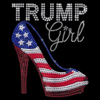 Trump Girl Stilettos High Heel American Flag Bling Cooling Performance Crew T-Shirt