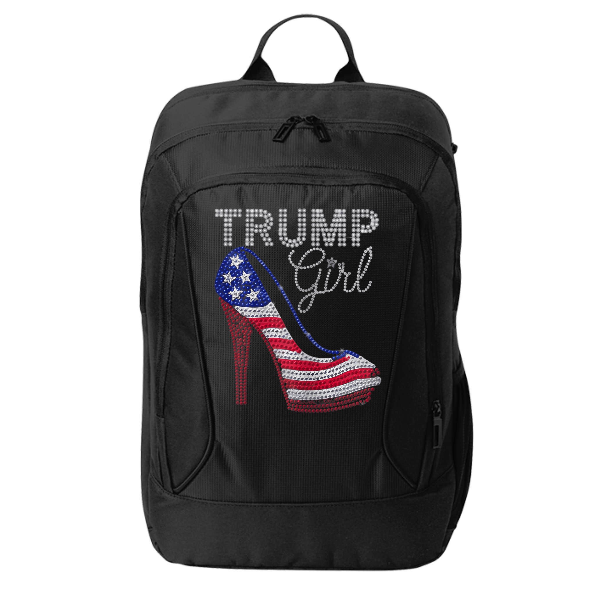Trump Girl Stilettos High Heel American Flag Bling City Backpack