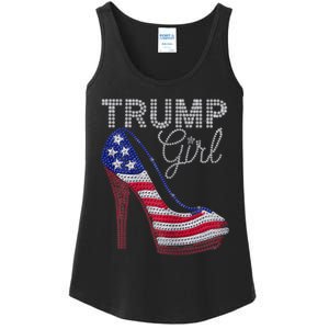 Trump Girl Stilettos High Heel American Flag Bling Ladies Essential Tank