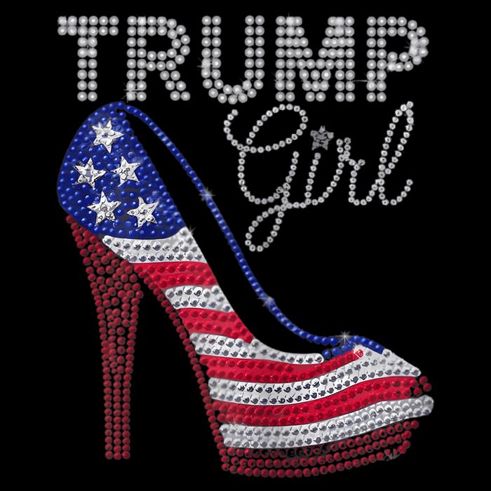 Trump Girl Stilettos High Heel American Flag Bling 16 in Basic Backpack