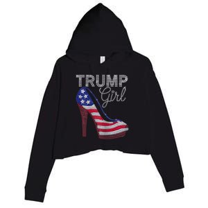 Trump Girl Stilettos High Heel American Flag Bling Crop Fleece Hoodie