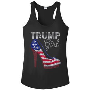 Trump Girl Stilettos High Heel American Flag Bling Ladies PosiCharge Competitor Racerback Tank