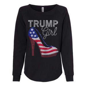 Trump Girl Stilettos High Heel American Flag Bling Womens California Wash Sweatshirt