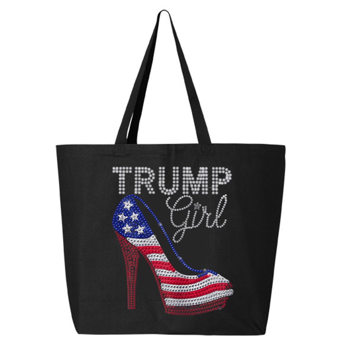 Trump Girl Stilettos High Heel American Flag Bling 25L Jumbo Tote