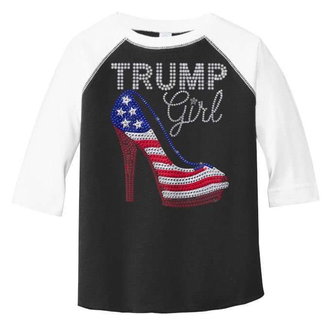 Trump Girl Stilettos High Heel American Flag Bling Toddler Fine Jersey T-Shirt