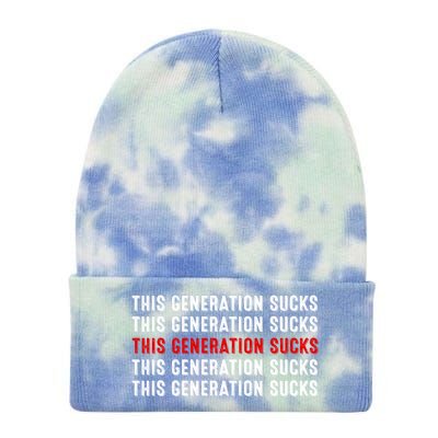 This Generation Sucks Tie Dye 12in Knit Beanie