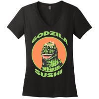 The G.O.D.Z.I.L.L.A Sushi Bar Women's V-Neck T-Shirt