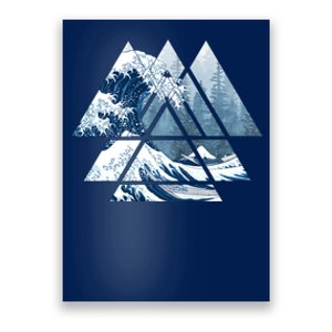 The Great Sacred Geometry Triangles Misty Forest Wave Poster