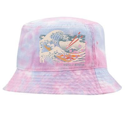 The Great Sushi Wave Tie-Dyed Bucket Hat