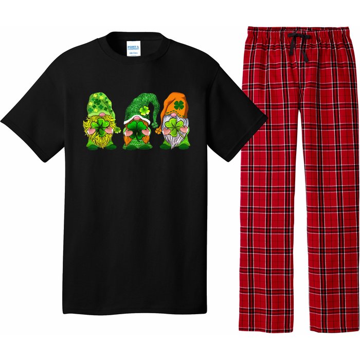 Three Gnomes Shamrock Happy St Patrick's Day Pajama Set