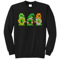 Three Gnomes Shamrock Happy St Patrick's Day Tall Sweatshirt