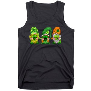 Three Gnomes Shamrock Happy St Patrick's Day Tank Top