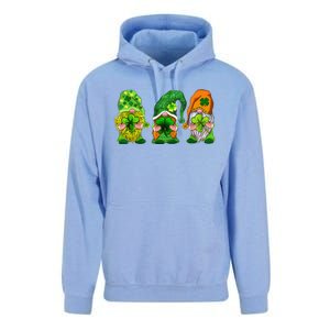 Three Gnomes Shamrock Happy St Patrick's Day Unisex Surf Hoodie