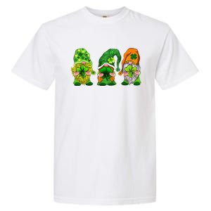 Three Gnomes Shamrock Happy St Patrick's Day Garment-Dyed Heavyweight T-Shirt