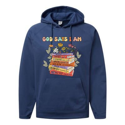 Teacher God Says Im Book Lover Christian Women Jesus Performance Fleece Hoodie